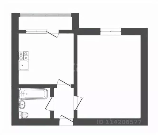 1-к кв. Воронежская область, Борисоглебск Юго-Восточный мкр, 3 (26.8 ... - Фото 1