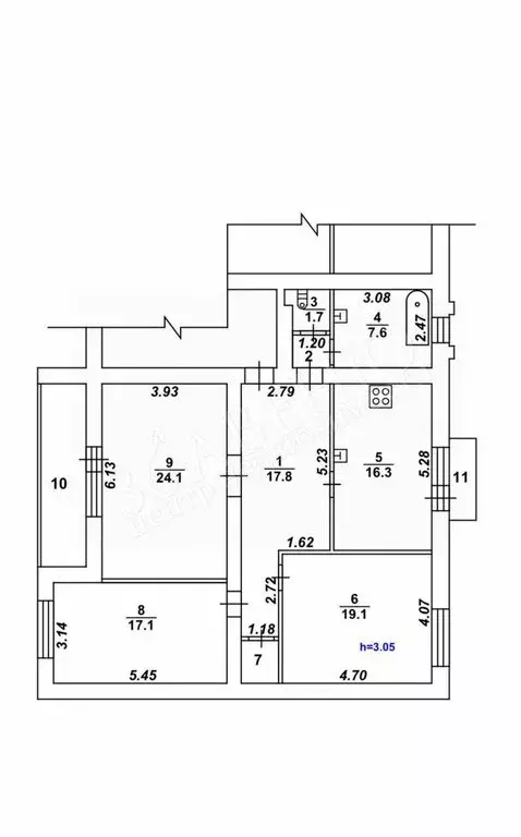 3-комнатная квартира: Воронеж, улица Сакко и Ванцетти, 80А (106.6 м) - Фото 0