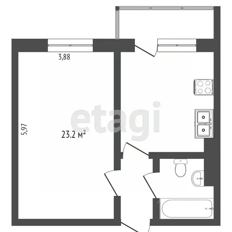 1-к кв. Ханты-Мансийский АО, Сургут ул. Семена Билецкого, 12/1 (43.9 ... - Фото 1