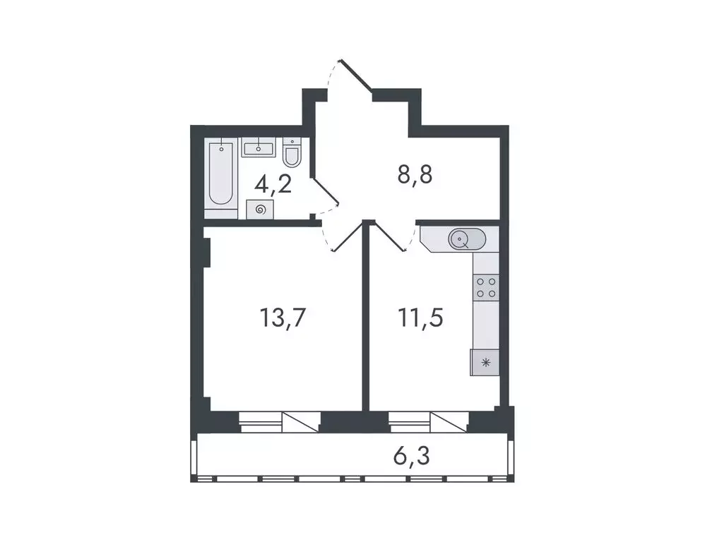 1-комнатная квартира: Киров, Чистопрудненская улица, 13 (44.5 м) - Фото 0