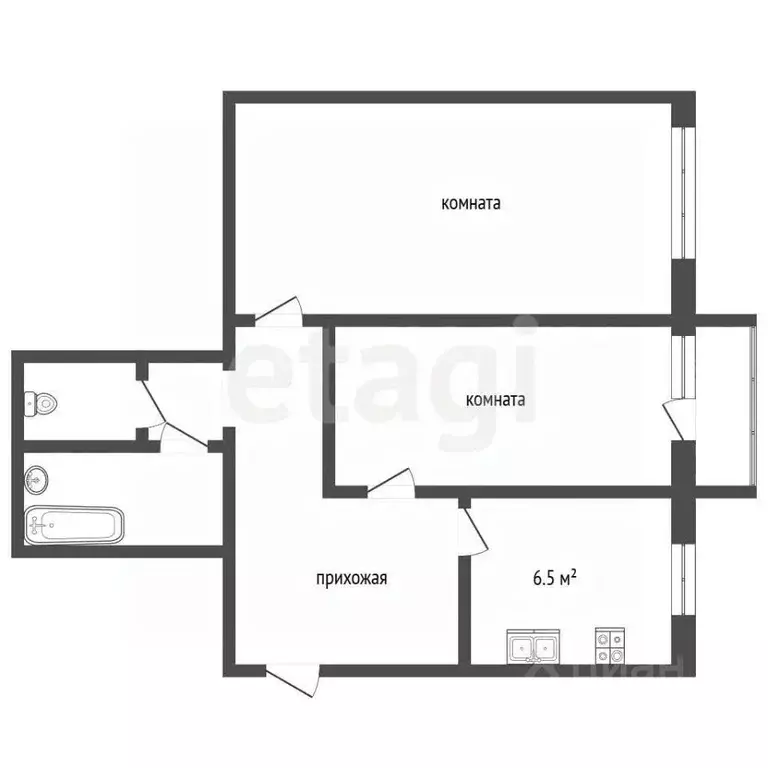 2-к кв. Московская область, Раменское ул. Михалевича, 35 (48.9 м) - Фото 2