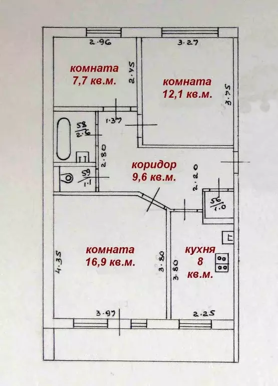 3-к кв. Кировская область, Слободской ул. Лебедева, 14/16 (59.4 м) - Фото 1