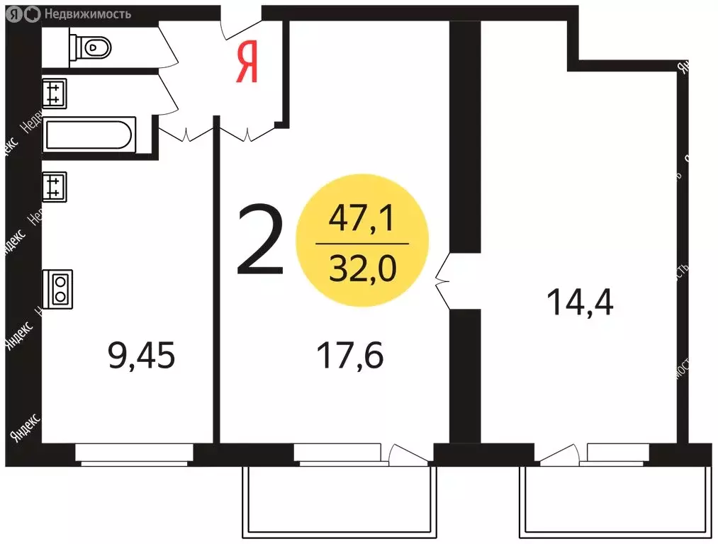 2-комнатная квартира: Москва, улица Буракова, 11к1 (47 м) - Фото 1