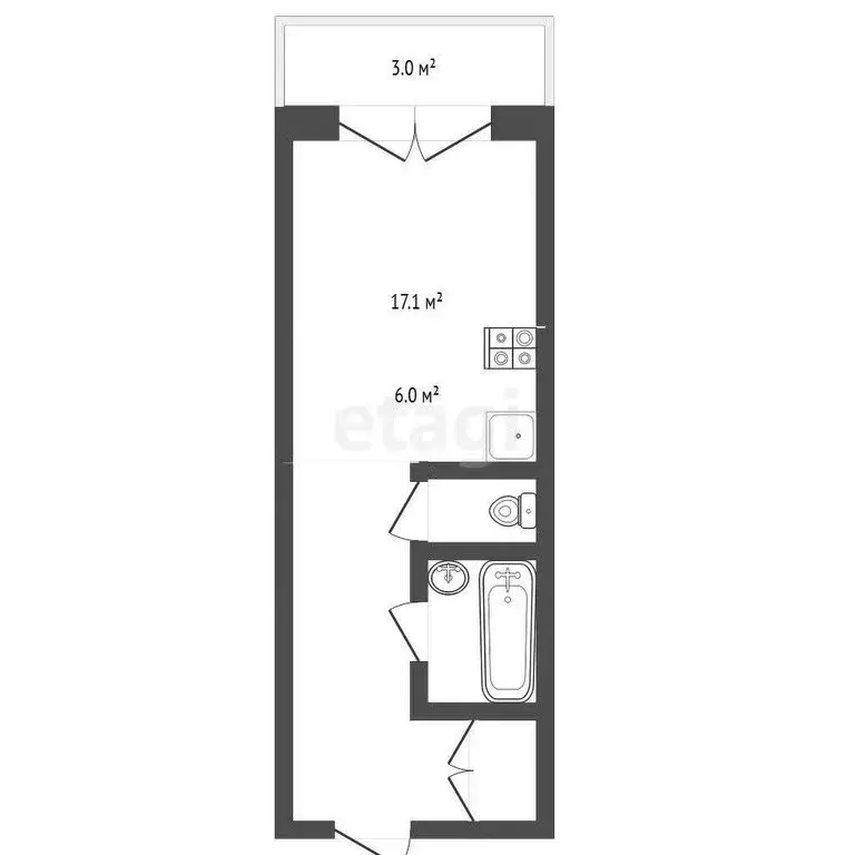 Квартира-студия: Дмитров, Спасская улица, 6А (29.4 м) - Фото 2
