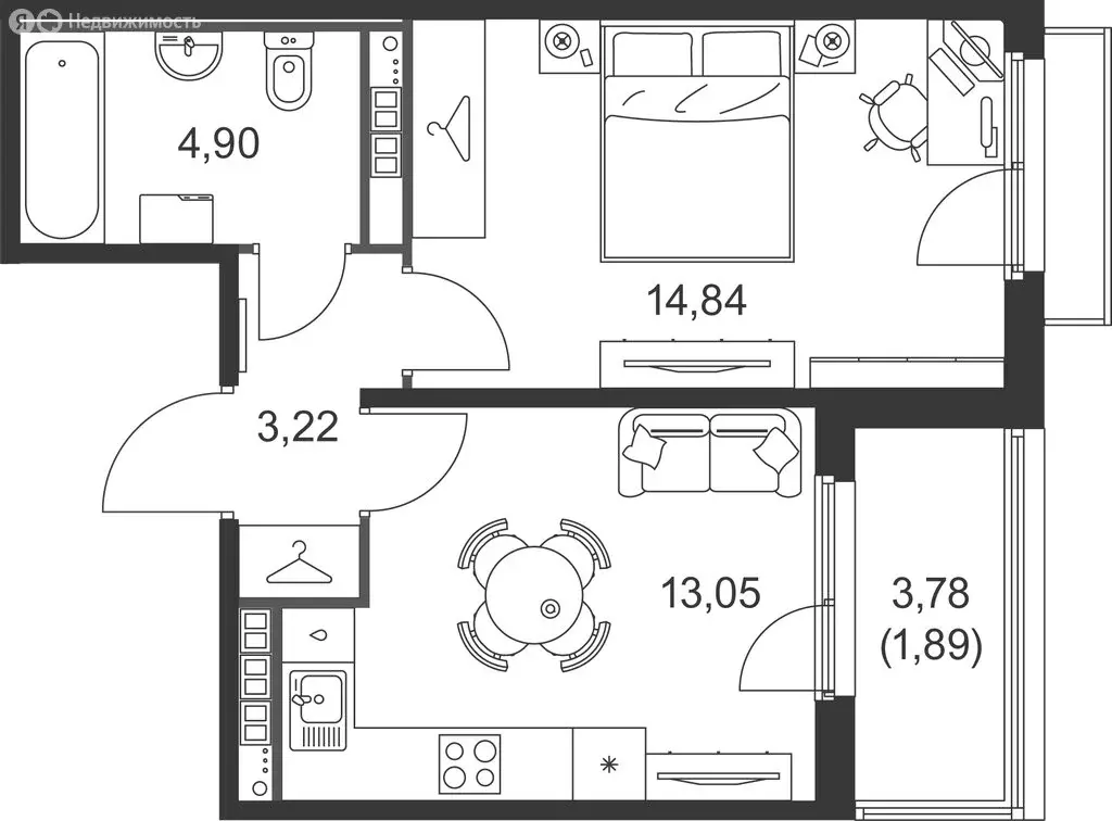 1-комнатная квартира: Ленинградская область, Гатчинский муниципальный ... - Фото 2
