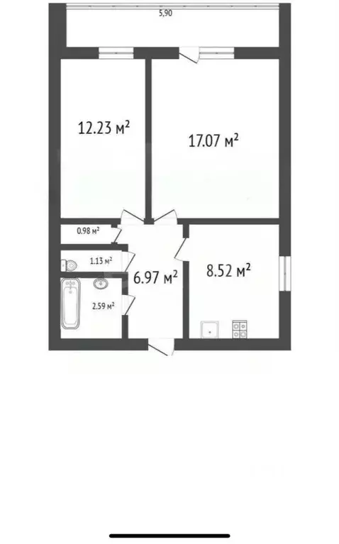 2-к кв. Ульяновская область, Ульяновск ул. Пушкарева, 72 (44.3 м) - Фото 2