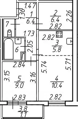 2-к кв. Ленинградская область, Мурино Всеволожский район, ул. ... - Фото 1