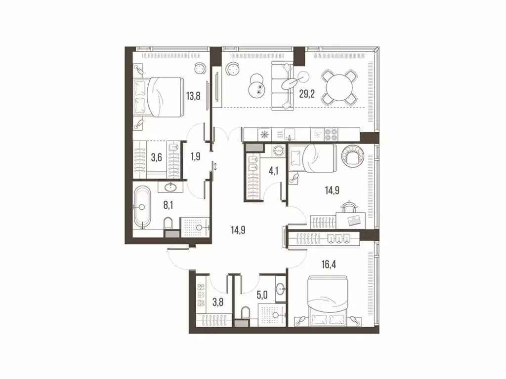 4-комнатная квартира: Москва, Летниковская улица, 11к1 (115.7 м) - Фото 1