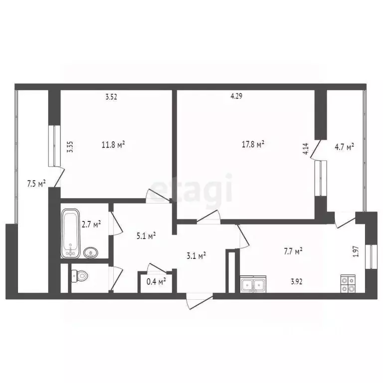 2-к кв. Севастополь ул. Генерала Мельника, 9 (49.6 м) - Фото 1