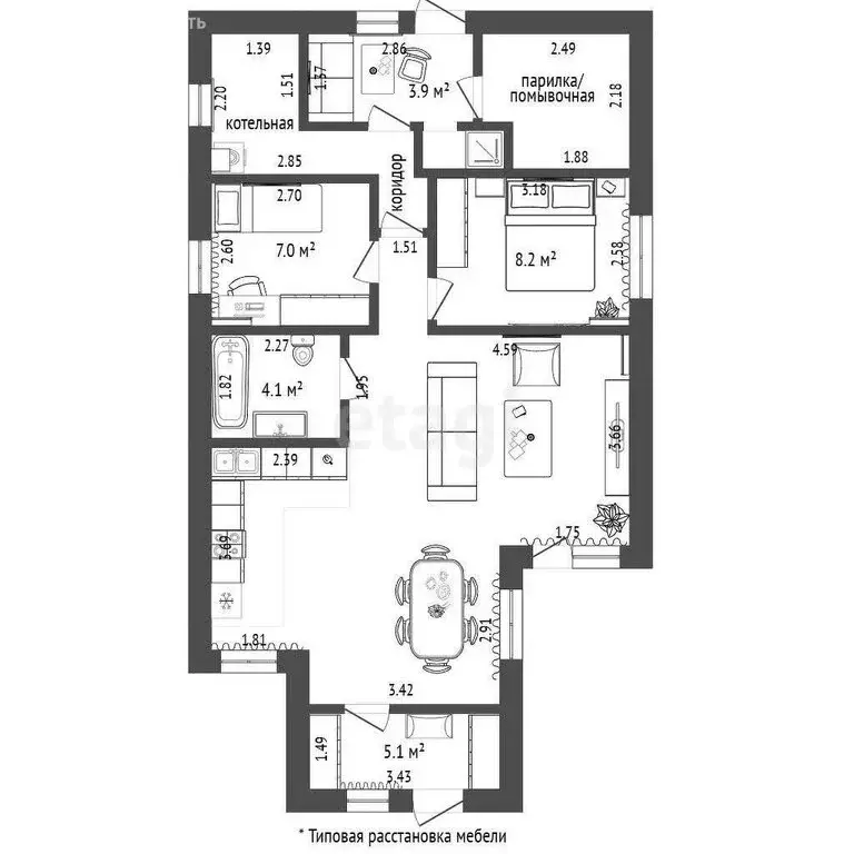 Дом в Тюмень, территория СНТСН Суходольное, Яблочная улица (78.8 м) - Фото 1