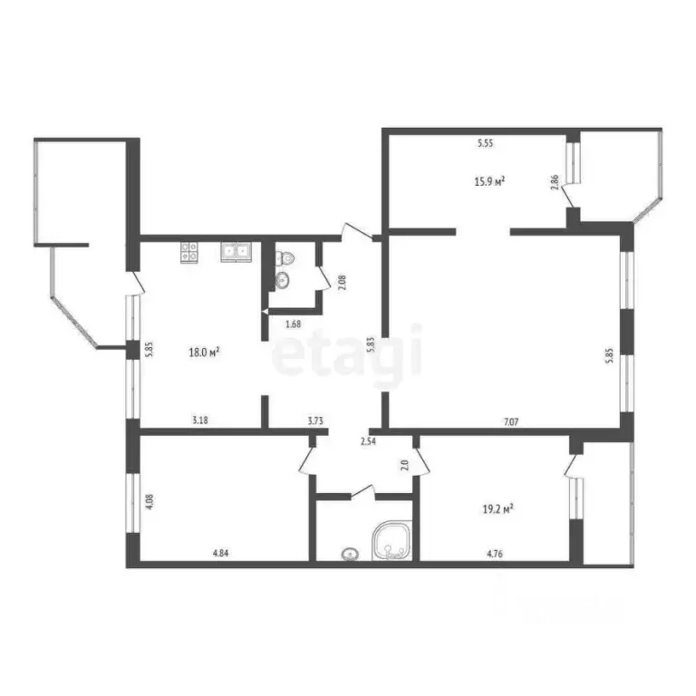 4-к кв. Тюменская область, Тюмень Широтная ул., 99 (151.0 м) - Фото 2