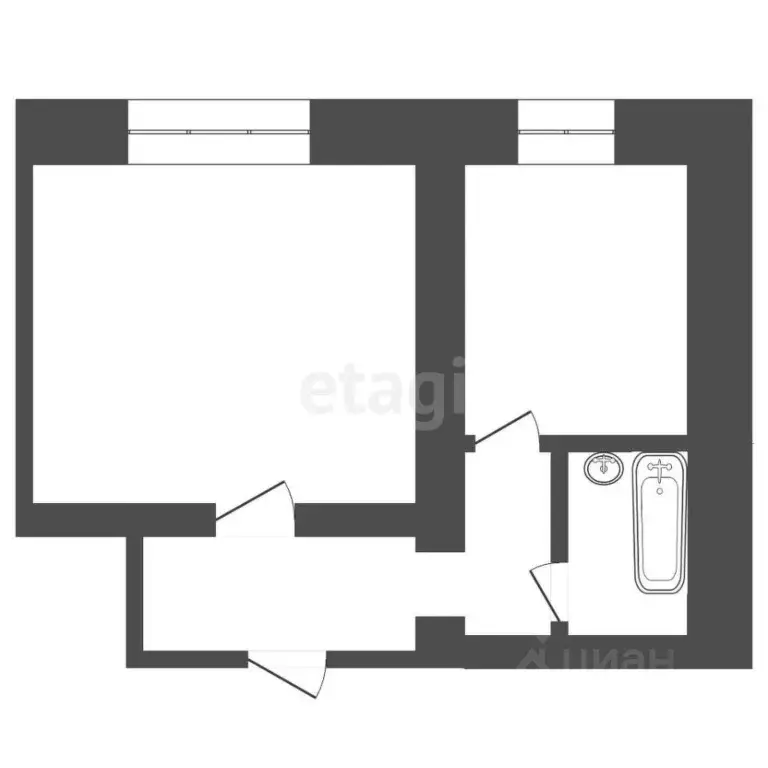 1-к кв. Иркутская область, Ангарск ул. Матросова, 41 (38.9 м) - Фото 1