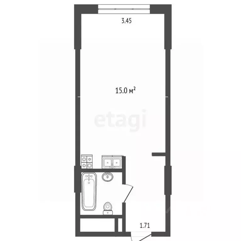 Студия Москва Шмитовский проезд, 39к2 (29.5 м) - Фото 2