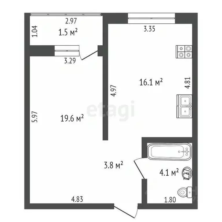 1-к кв. Оренбургская область, Оренбург ул. Неплюева, 2 (45.36 м) - Фото 2