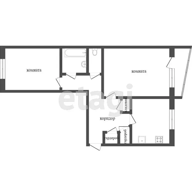 Квартира, 2 комнаты, 52.5 м - Фото 0
