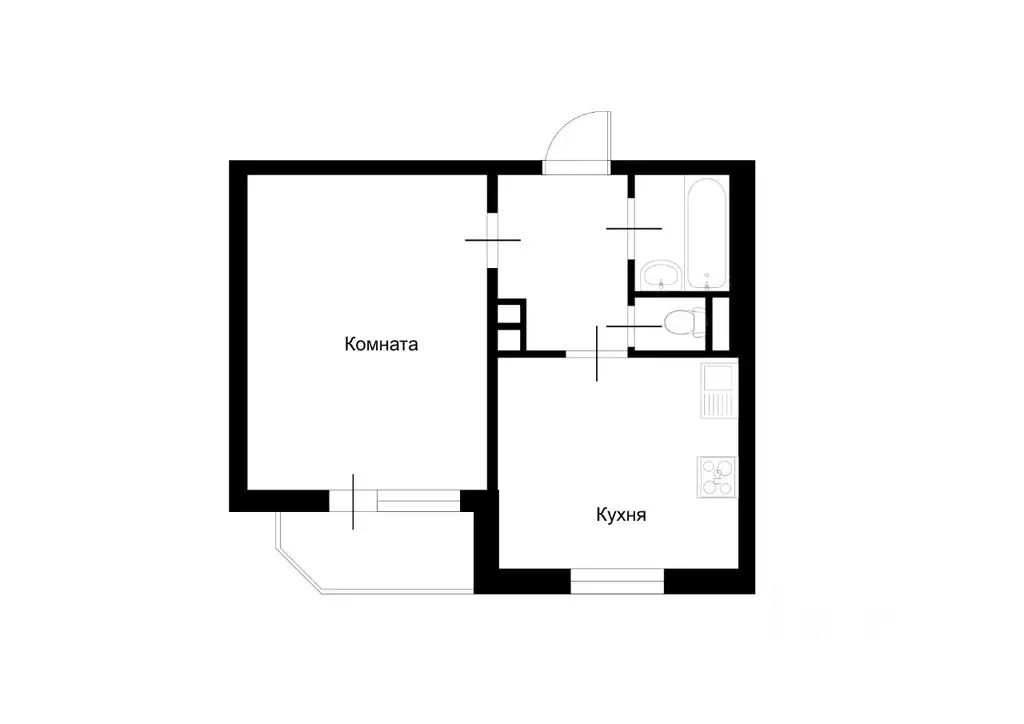 1-к кв. Тульская область, Тула ул. Шухова, 4 (36.5 м) - Фото 1