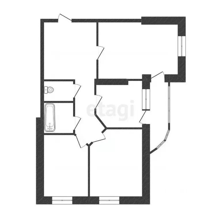 3-к кв. Белгородская область, Белгород ул. Калинина, 3 (71.6 м) - Фото 1
