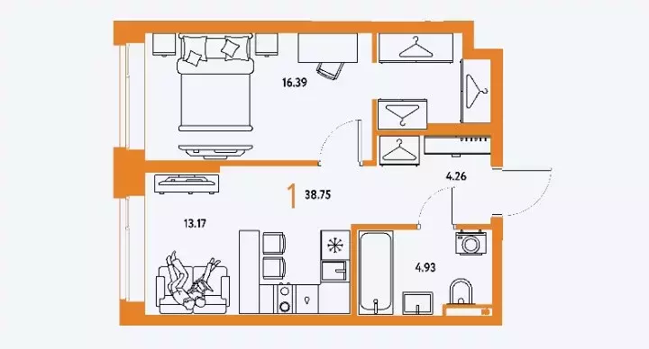 Продаётся 1-к квартира, 38.75 м - Фото 0