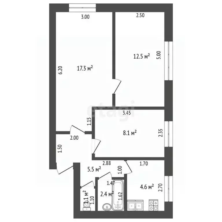 3-к кв. Тюменская область, Тюменский муниципальный округ, Богандинский ... - Фото 2