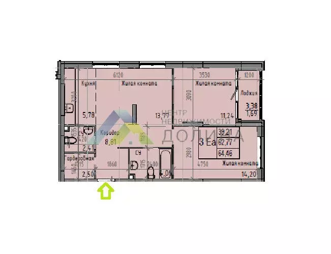 3-комнатная квартира: Волгоград, улица Грибанова, 3А (62.8 м) - Фото 1