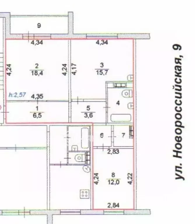 2-к кв. Челябинская область, Челябинск Новороссийская ул., 9 (64.4 м) - Фото 2