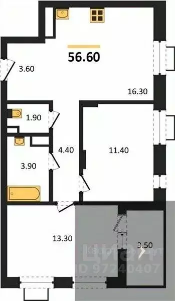 2-к кв. Воронежская область, Воронеж Ключи мкр, Ключи-клаб жилой ... - Фото 1