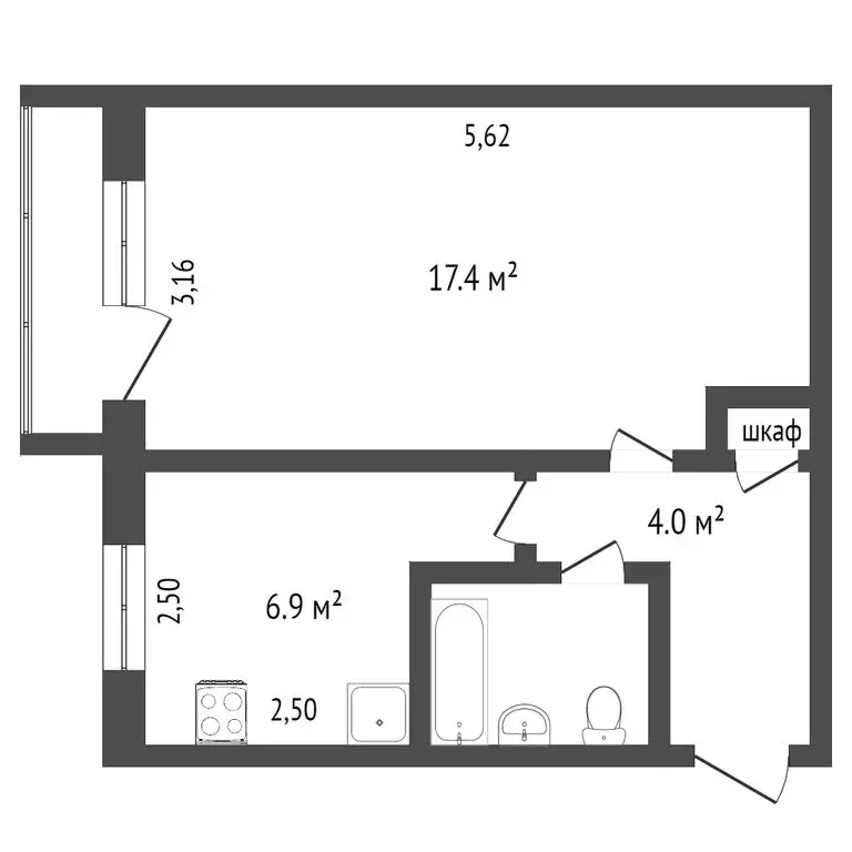 1-комнатная квартира: Череповец, Первомайская улица, 23 (31.5 м) - Фото 1