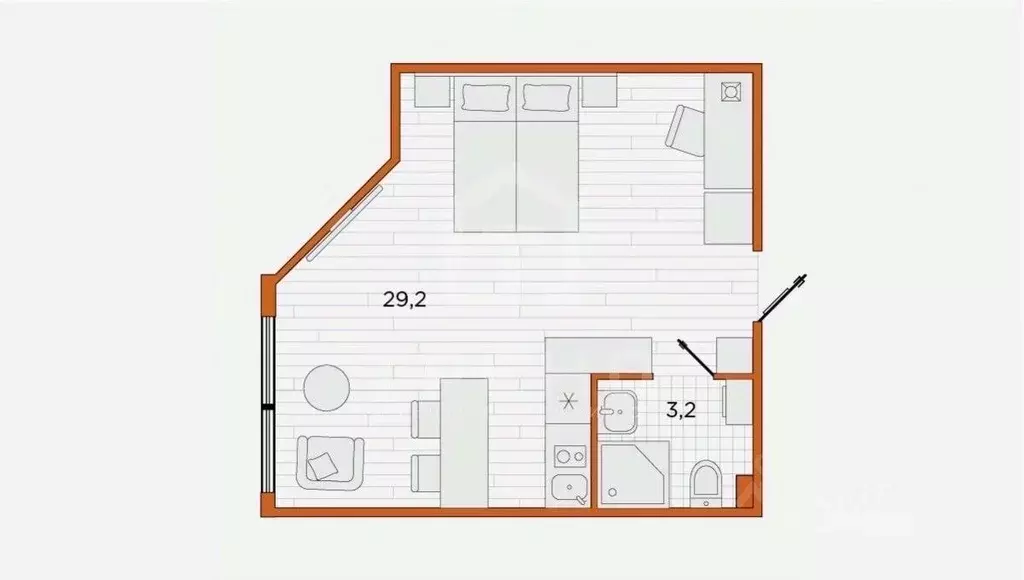 Студия Санкт-Петербург пос. Парголово, проезд Толубеевский, 8к2 (32.4 ... - Фото 2
