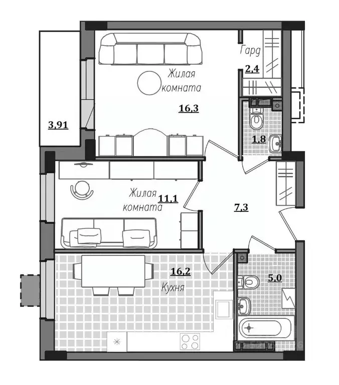 2-к кв. Смоленская область, Смоленск ул. Александра Степанова, 14 ... - Фото 1