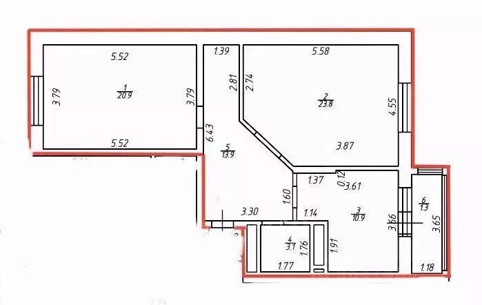 3-к кв. Татарстан, Казань ул. Четаева, 14Ак2 (77.0 м) - Фото 2