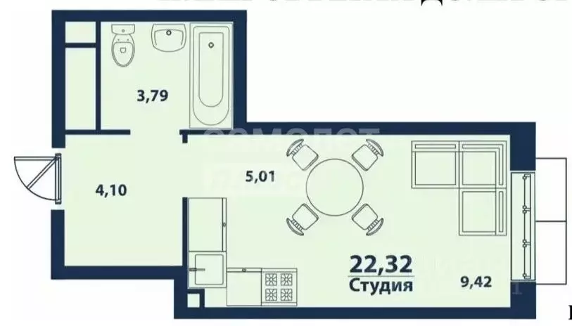 Студия Башкортостан, Уфа ул. Ивана Спатара, 1 (22.5 м) - Фото 2
