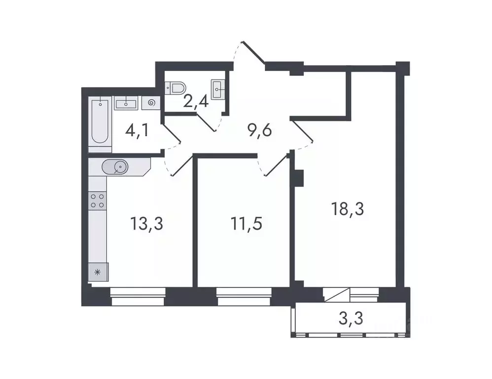 2-к кв. Кировская область, Киров ул. Чистопрудненская, 13 (62.5 м) - Фото 0