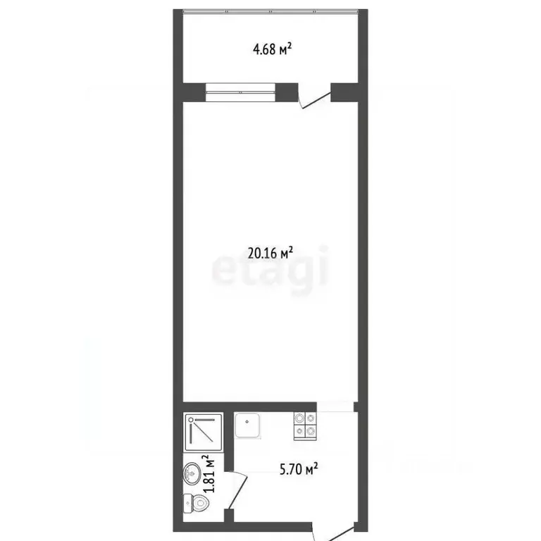 1-к кв. Севастополь ул. Казачья, 23 (32.3 м) - Фото 2