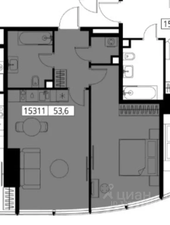 1-к кв. Москва 1-й Красногвардейский проезд, 13 (53.6 м) - Фото 2
