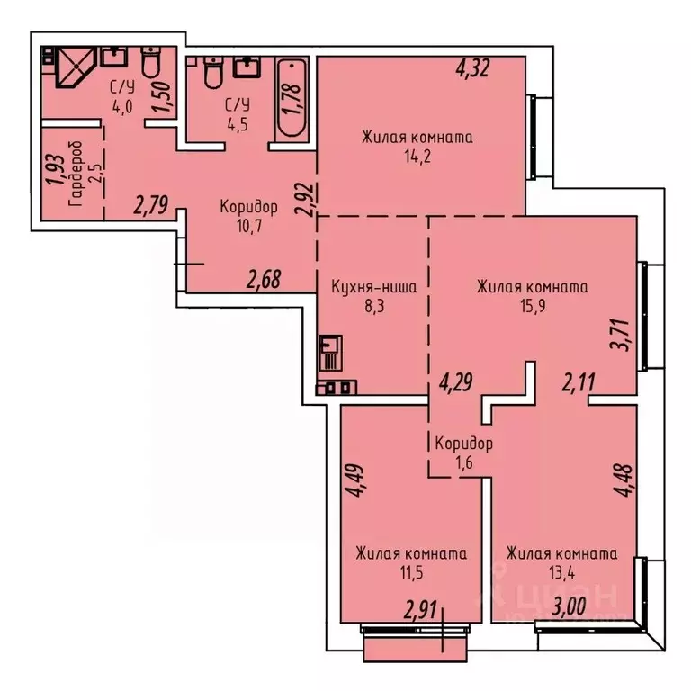 4-к кв. Иркутская область, Иркутск Култукская ул., 16 (87.6 м) - Фото 1