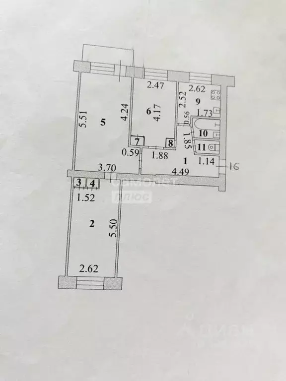 3-к кв. Липецкая область, Липецк ул. Ушинского, 20 (58.6 м) - Фото 1