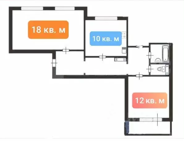2-к кв. Санкт-Петербург просп. Сизова, 20К1 (60.0 м) - Фото 2