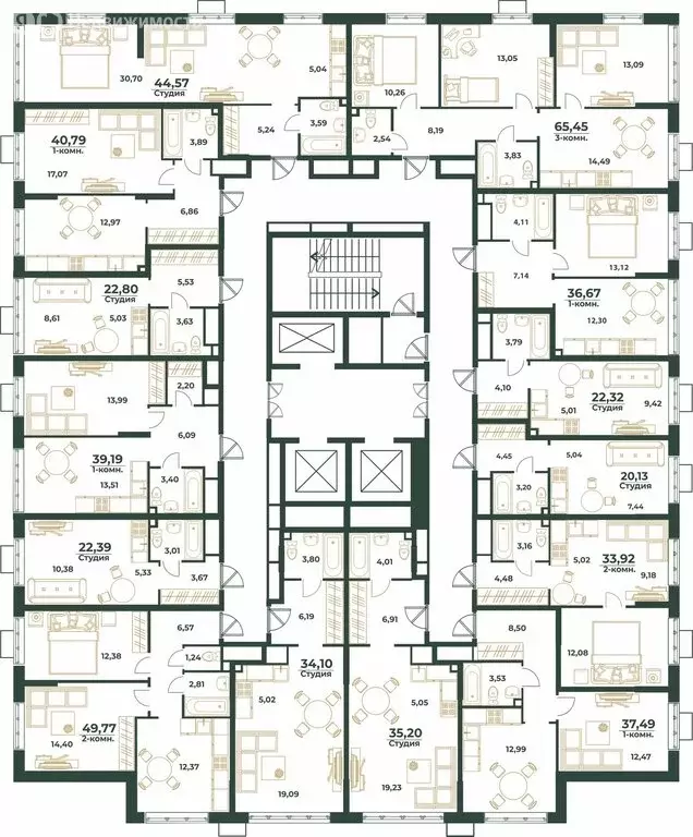 Квартира-студия: Хабаровск, Индустриальный район (35.2 м) - Фото 1
