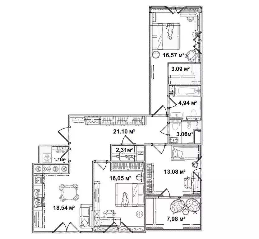 3-к кв. Санкт-Петербург ул. Парфеновская, 17 (99.0 м) - Фото 0