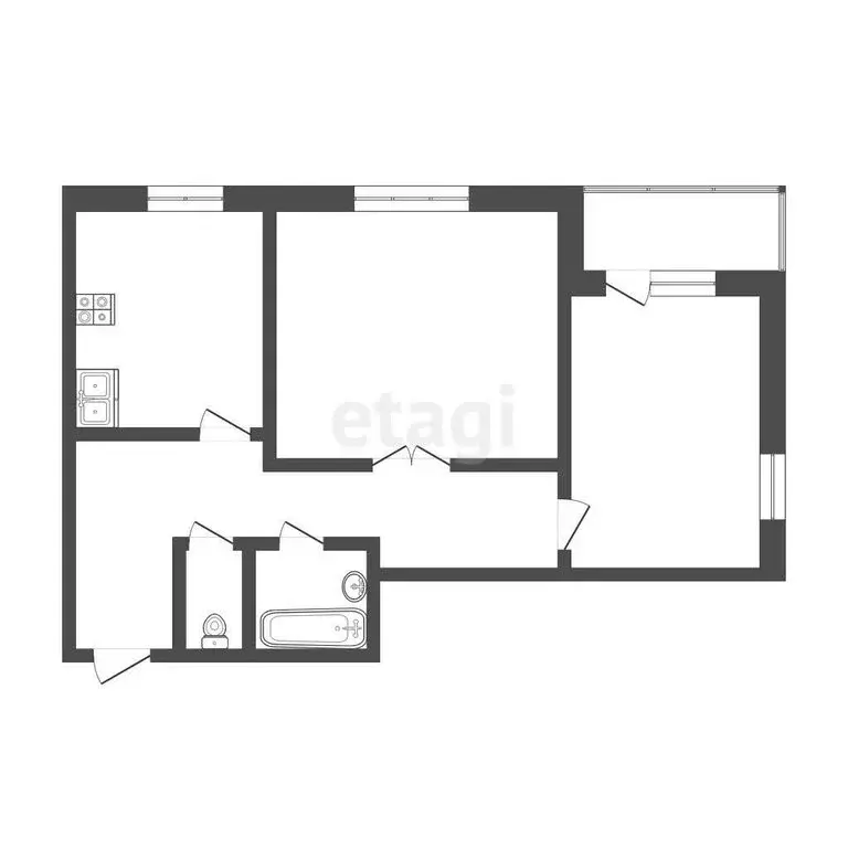 2-комнатная квартира: Тюмень, Велижанская улица, 68к1 (59.9 м) - Фото 1