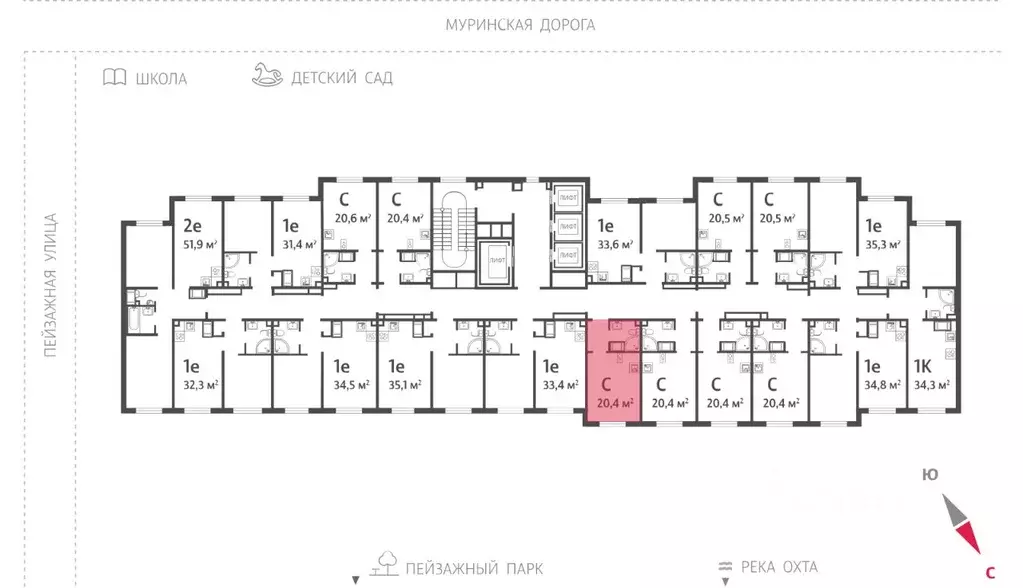 Студия Санкт-Петербург Пейзажный квартал Цветной Город жилой комплекс ... - Фото 2