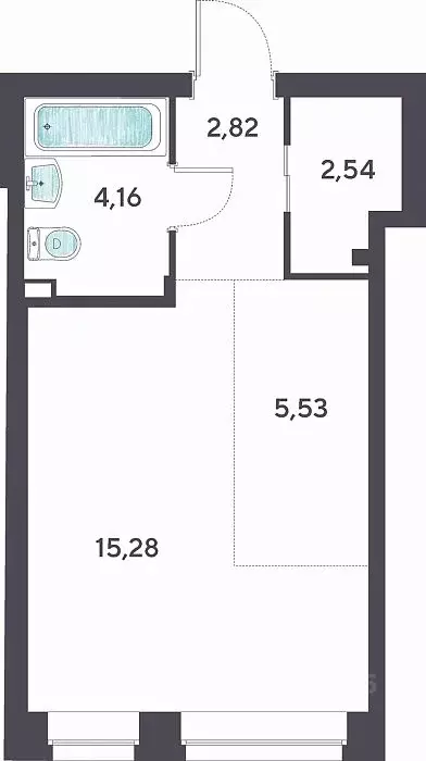 студия новосибирская область, новосибирск ул. ясный берег, 27 (29.8 м) - Фото 0