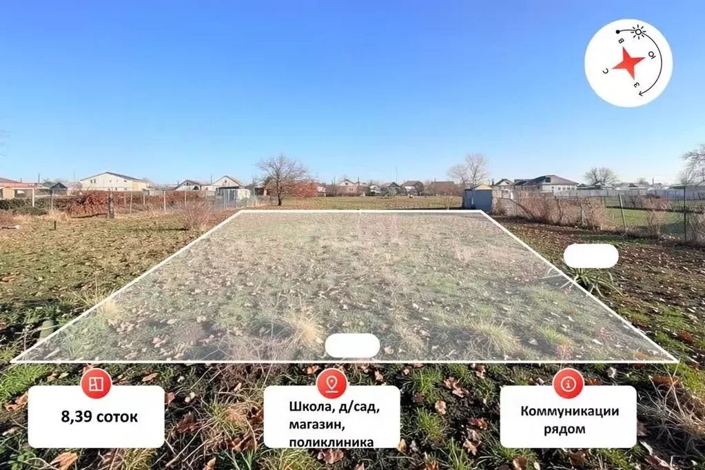 Участок в Краснодарский край, Славянск-на-Кубани Упорная ул., 63 (8.39 ... - Фото 1