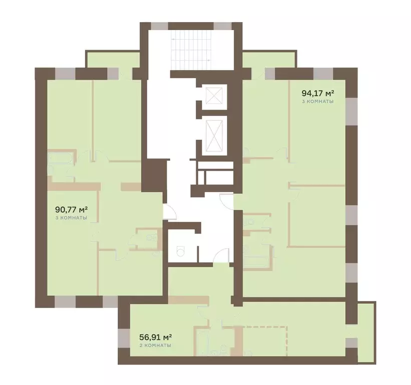 3-к кв. Красноярский край, Красноярск ул. Академгородок, 74 (91.4 м) - Фото 1