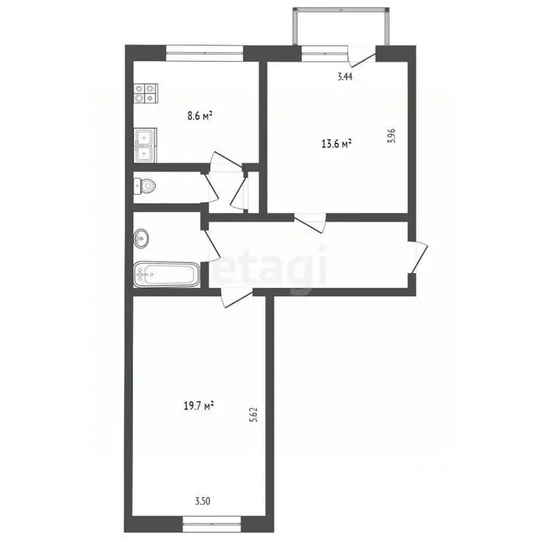 2-к кв. Калужская область, Калуга ул. Ленина, 42 (55.8 м) - Фото 2
