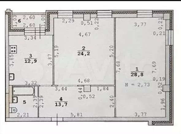 2-к. квартира, 85 м, 5/10 эт. - Фото 0