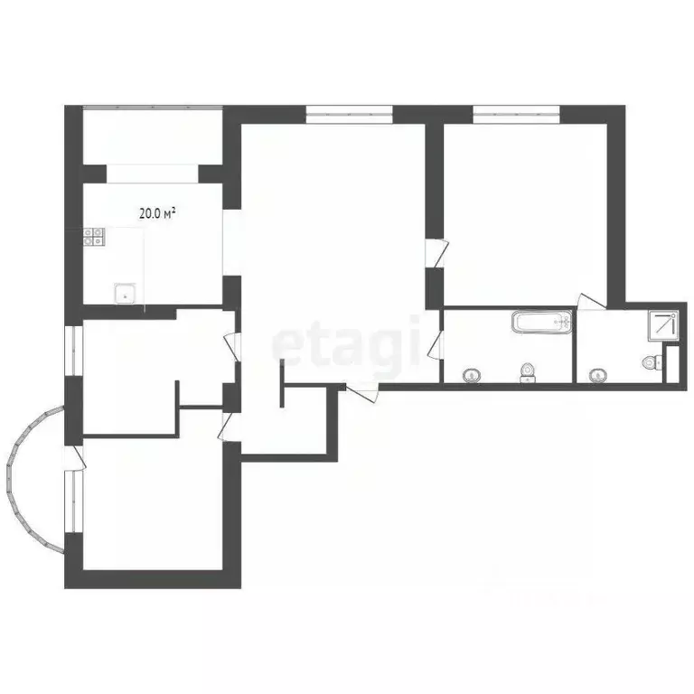3-к кв. Тюменская область, Тюмень ул. Кузнецова, 13 (142.0 м) - Фото 2