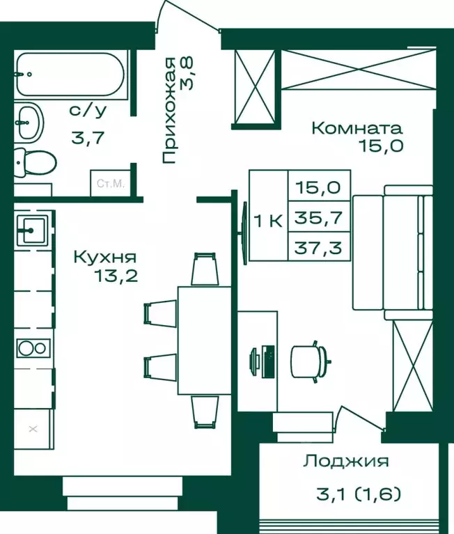 1-к кв. Алтай, Майминский район, с. Майма  (37.3 м) - Фото 0