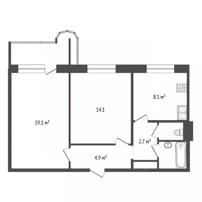 2-к кв. Самарская область, Самара ул. 22-го Партсъезда, 227 (57.0 м) - Фото 2