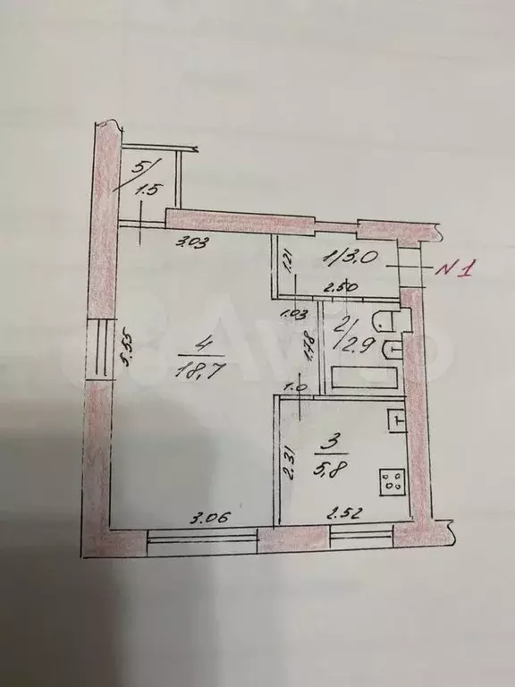 1-к. квартира, 31,9 м, 1/4 эт. - Фото 1